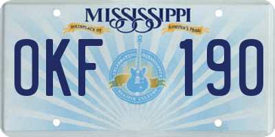 MS license plate OKF190