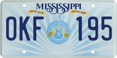 MS license plate OKF195