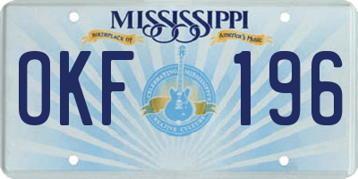 MS license plate OKF196