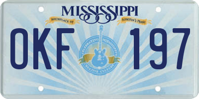 MS license plate OKF197