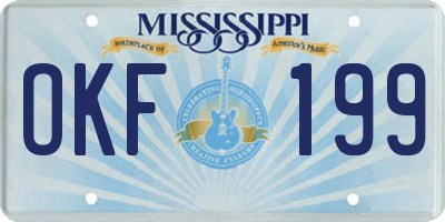MS license plate OKF199