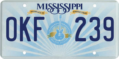 MS license plate OKF239