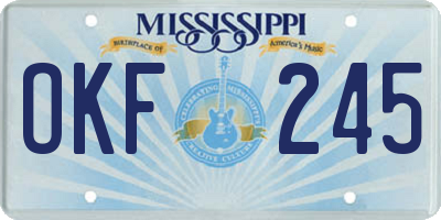 MS license plate OKF245
