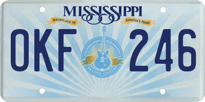 MS license plate OKF246