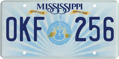 MS license plate OKF256