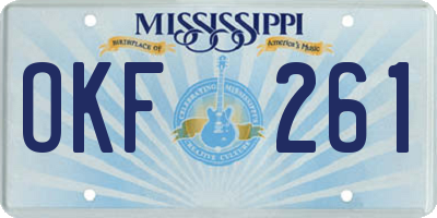 MS license plate OKF261