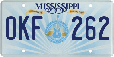 MS license plate OKF262