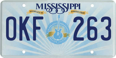 MS license plate OKF263