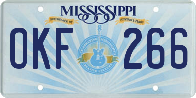 MS license plate OKF266
