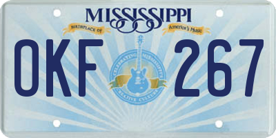 MS license plate OKF267
