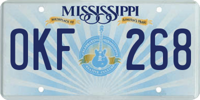 MS license plate OKF268