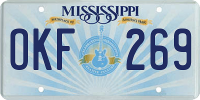 MS license plate OKF269