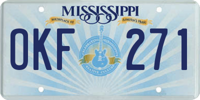 MS license plate OKF271
