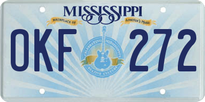 MS license plate OKF272