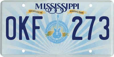 MS license plate OKF273