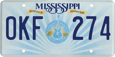 MS license plate OKF274