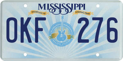 MS license plate OKF276