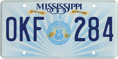 MS license plate OKF284