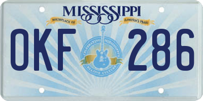 MS license plate OKF286