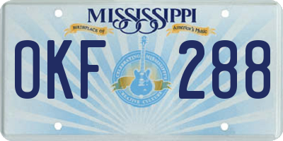 MS license plate OKF288