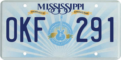 MS license plate OKF291