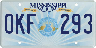 MS license plate OKF293