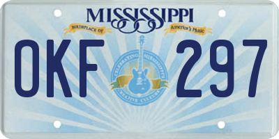 MS license plate OKF297