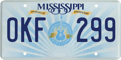 MS license plate OKF299