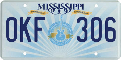 MS license plate OKF306