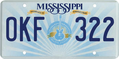 MS license plate OKF322
