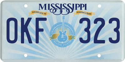 MS license plate OKF323