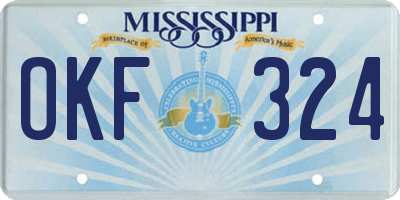 MS license plate OKF324