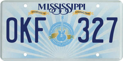 MS license plate OKF327