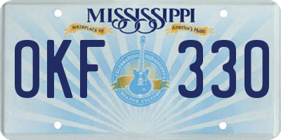 MS license plate OKF330