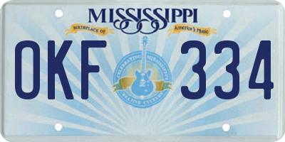 MS license plate OKF334