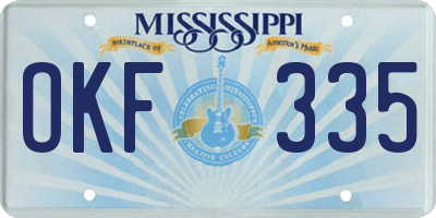 MS license plate OKF335