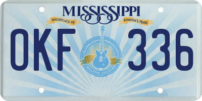 MS license plate OKF336