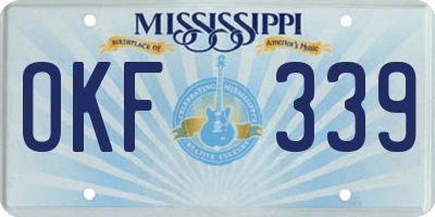 MS license plate OKF339