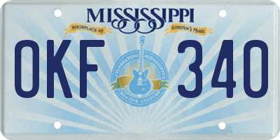 MS license plate OKF340