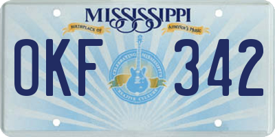 MS license plate OKF342