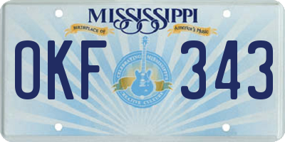 MS license plate OKF343
