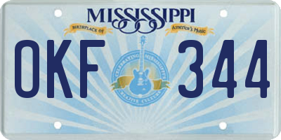 MS license plate OKF344