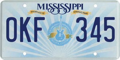 MS license plate OKF345