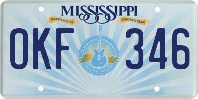 MS license plate OKF346