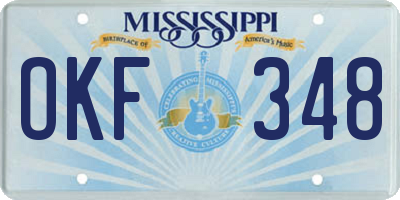 MS license plate OKF348
