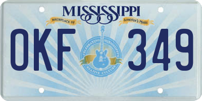 MS license plate OKF349