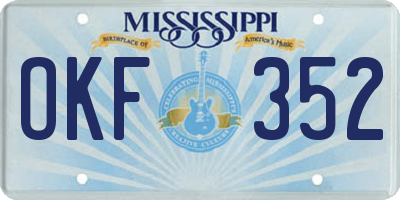MS license plate OKF352