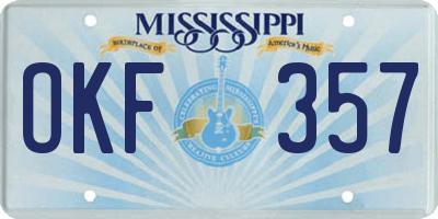 MS license plate OKF357