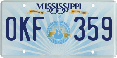 MS license plate OKF359