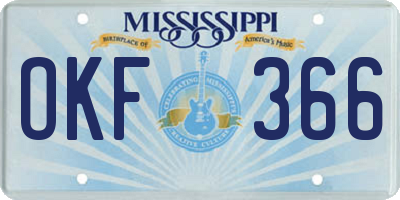 MS license plate OKF366